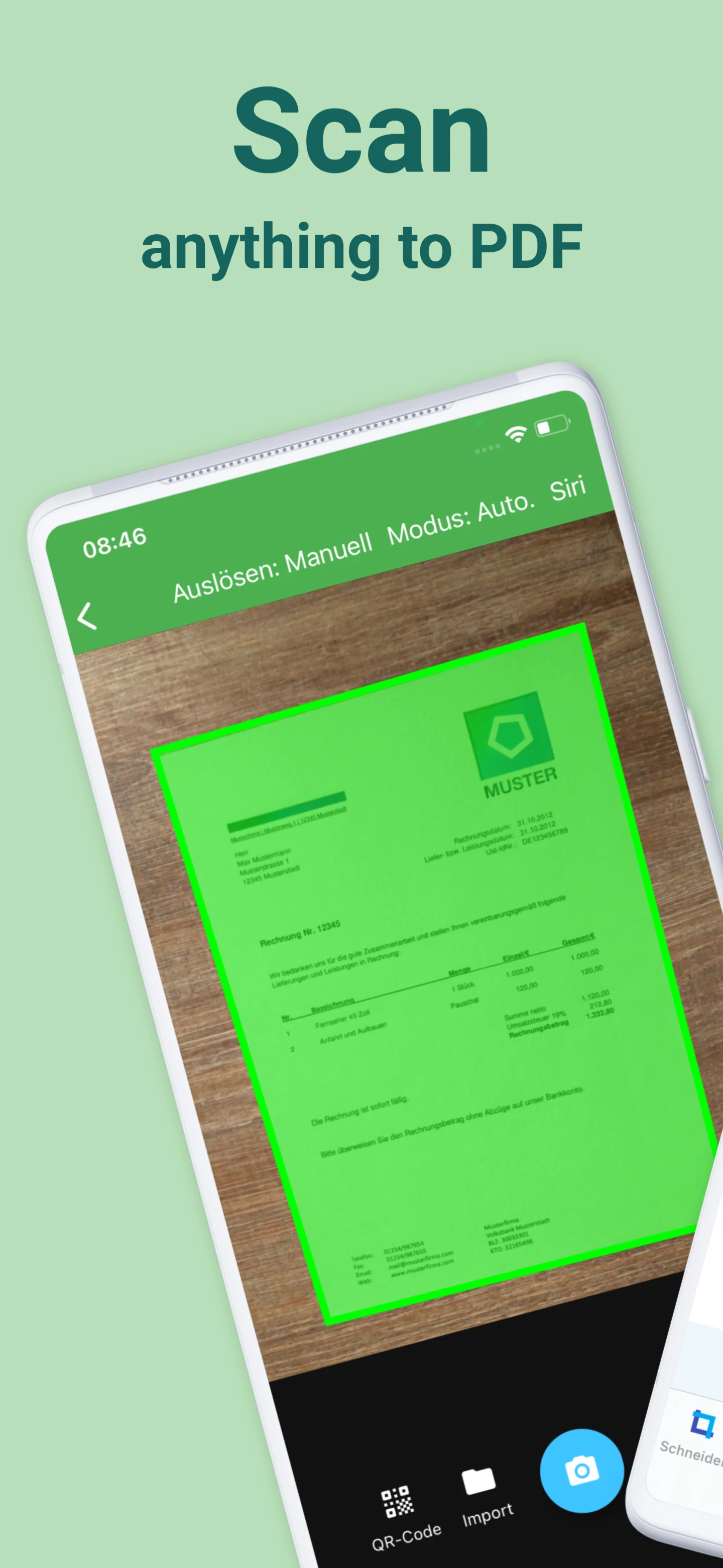 Docutain: PDF scanner app, OCR screenshot