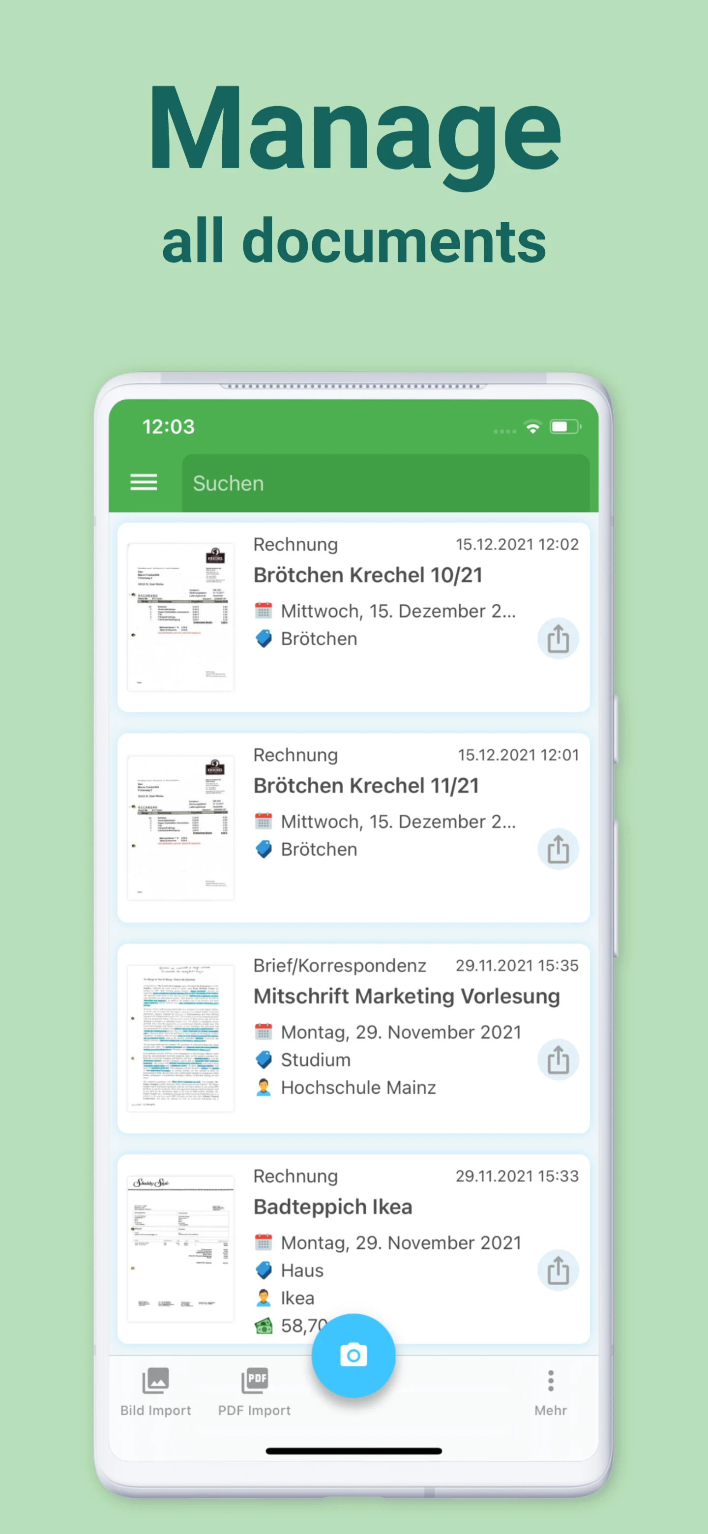 Docutain: PDF scanner app, OCR screenshot